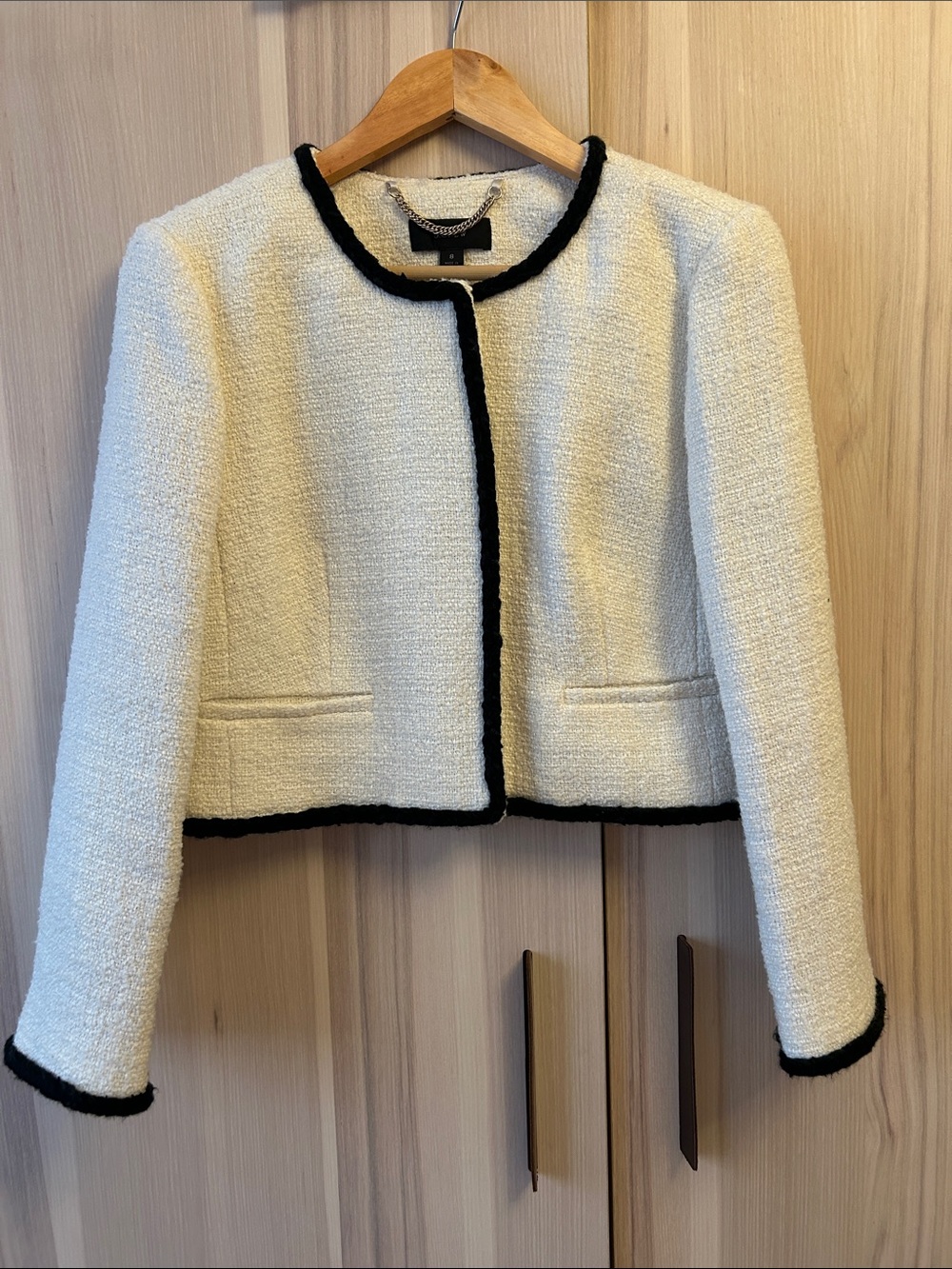 J Crew Louisa Lady Jacket In Maritime Tweed Women Ivory Size 8 like new BJ987